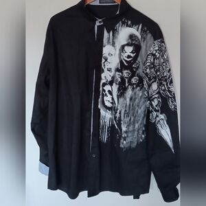 Vintage Y2k Horror Button Down Shirt